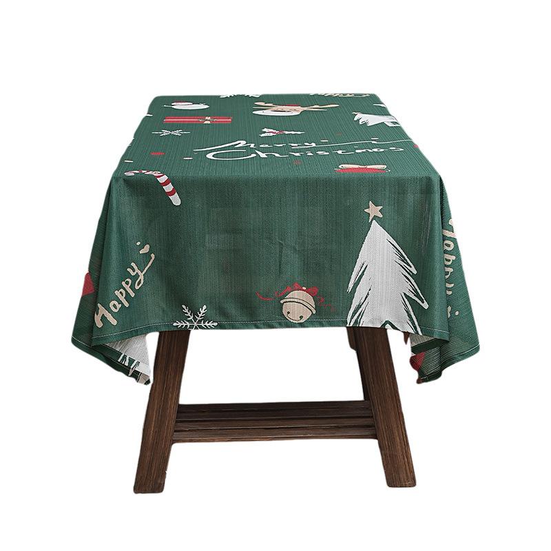 American Tablecloth Christmas Theme Table Cloth Printed Christmas Green Tablecloth Holiday Decorative Tablecloth Manufacturer
