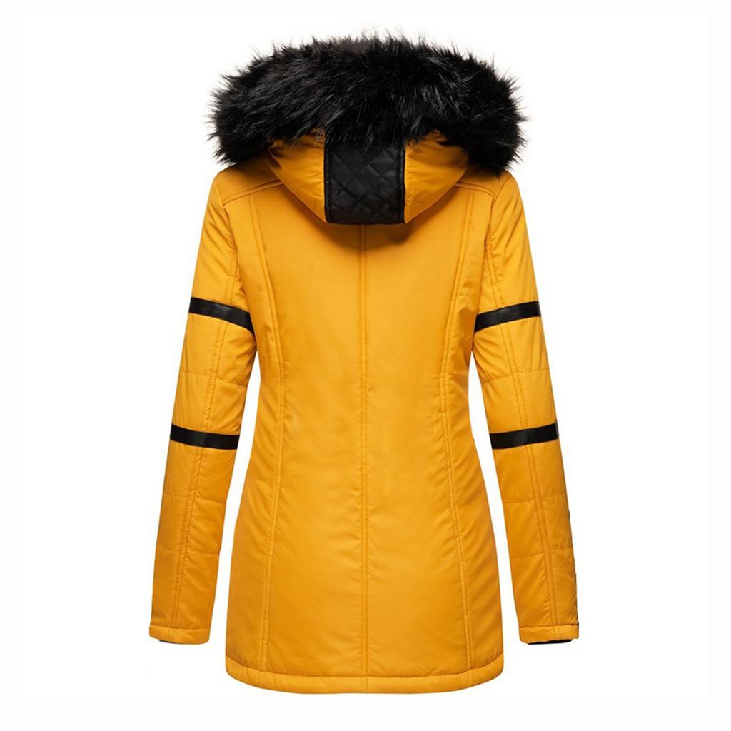 Women's Warm Coat Jacket Outwear Fur' Lined Trench Winter Hooded Thick Overcoat