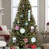48pcs Macaron Christmas Large Size Colorful Holiday Birthday Electroplating Painting Hanging Ornaments