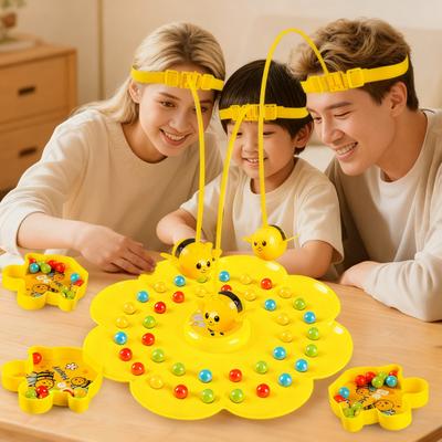 Gioco Magnetico di Raccolta di Fagioli d'Ape con Fascia per la Testa Cognizione dei Colori Bambini Genitori Interattivo Festa di Famiglia Gioco da Tavolo di Pesca Giocattolo Educativo