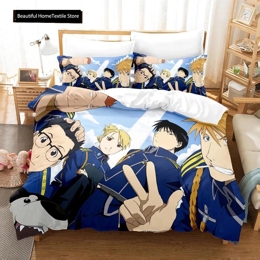Fullmetal Alchemist Anime Bedding Set Duvet Cover Single Twin King Size Comforter Home Textile Bedroom Decor