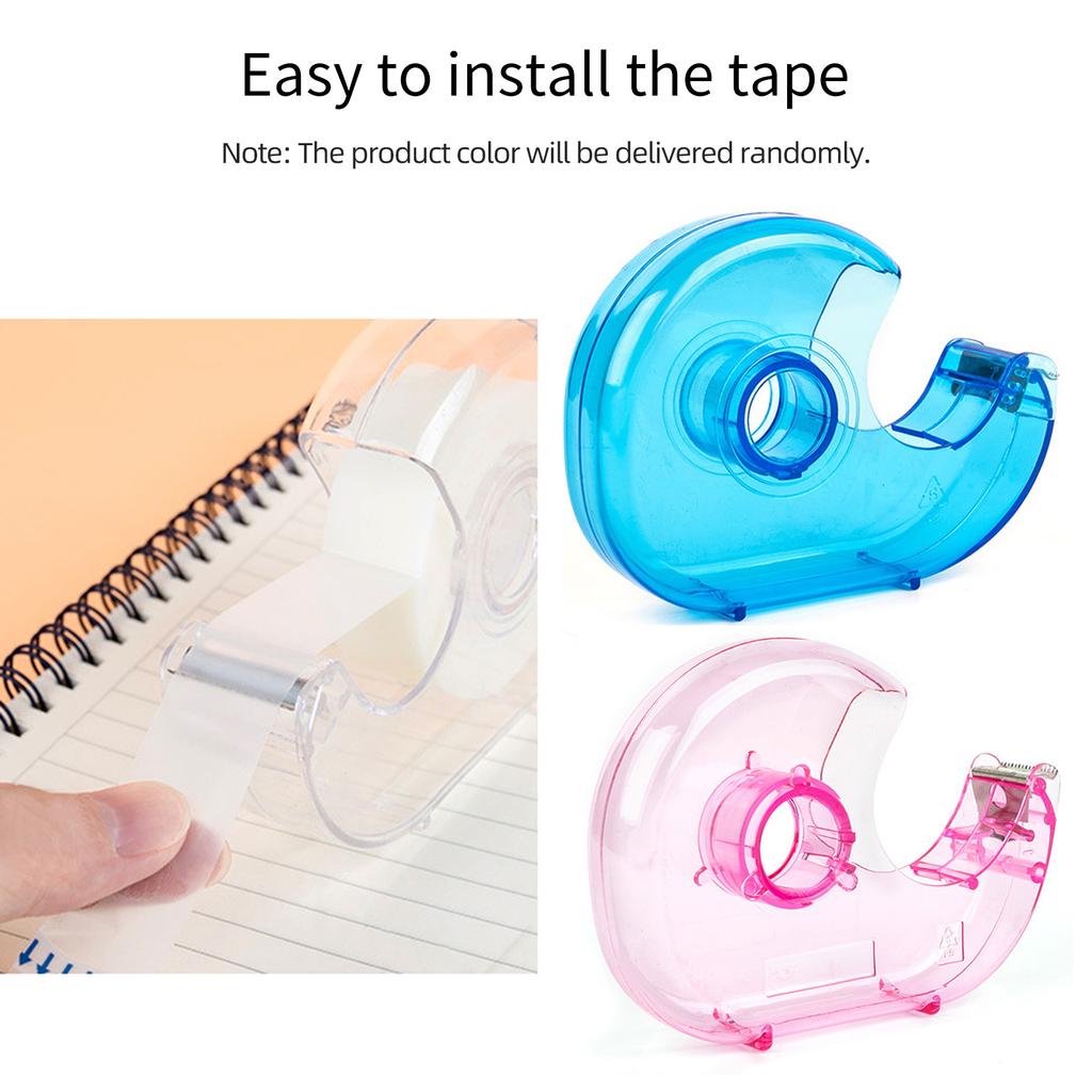 Transparent Desktop Tape Cutter Tape Hand Use Practical Plastic Adhesive Tape Dispenser Portable Lightweight for Office