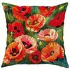 Home Decor Colorful Poppy Flower Pillow Covers For Home Pattern Cushion Cover Suitable For Sofa Bedroom Car Pillow Cover