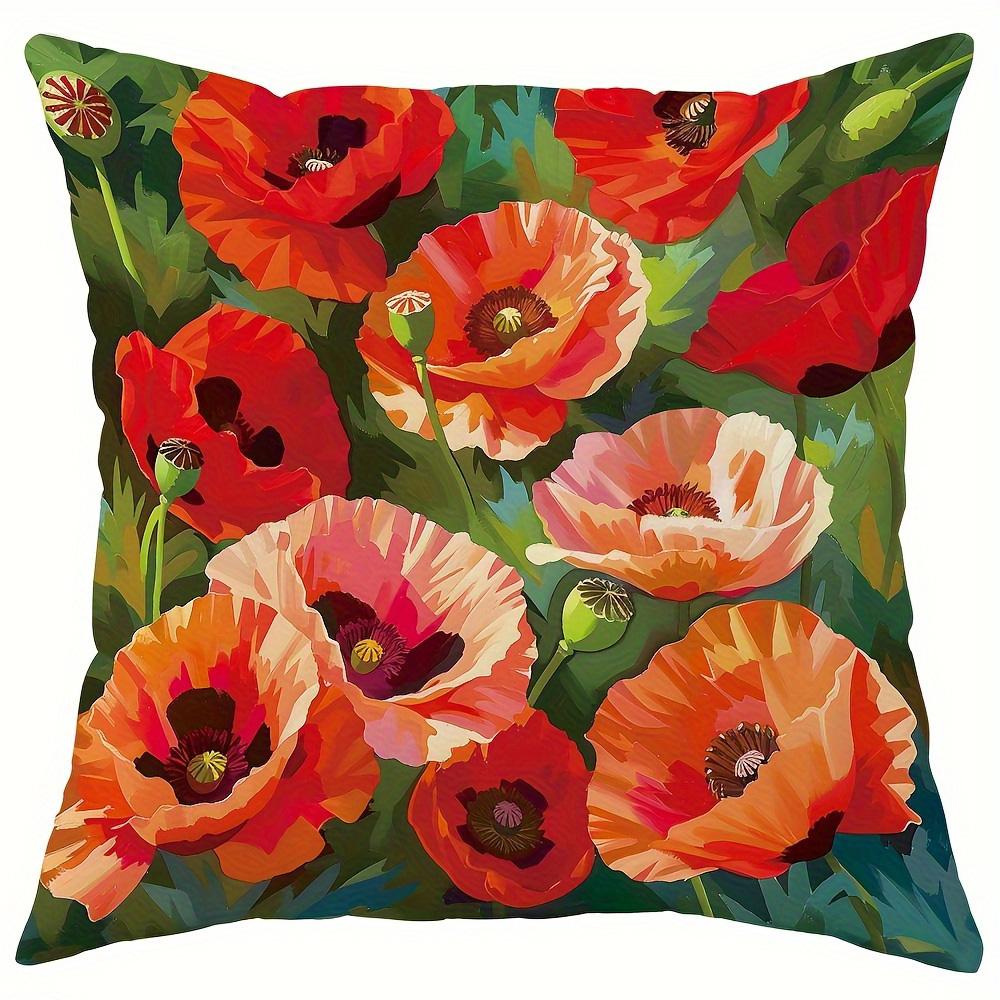 

Домашний Декор Красочные Наволочки с Маками Для Дома Узор Наволочка Подходит Для Дивана Спальни Автомобиля Наволочка 16x16Inch