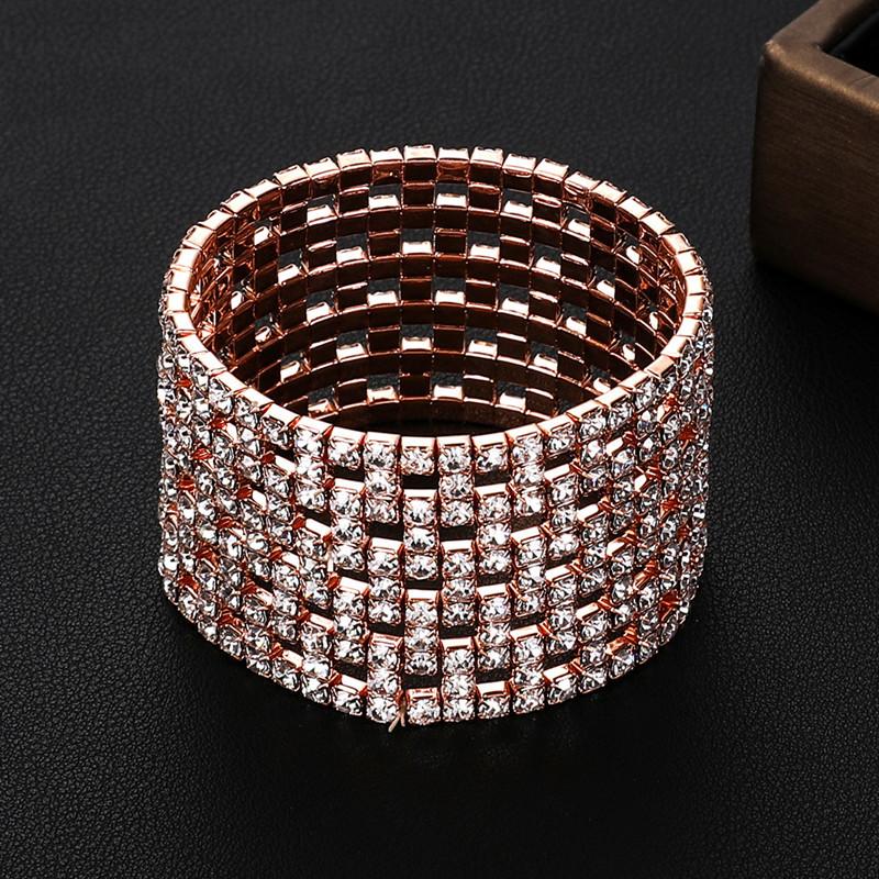 Jewelry, Bride Full Diamond Multi-row Elastic Bracelet, Star Grab Chain Rhinestone Bracelet Bracelet