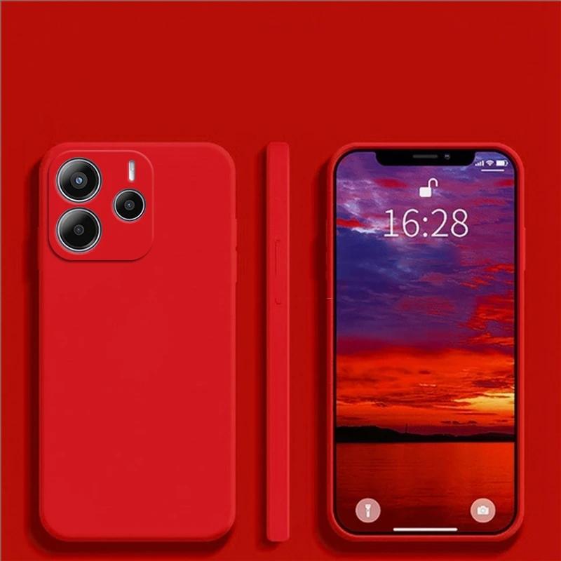 

Жидкий силиконовый чехол для Xiaomi Redmi Note 14 4G 5G Чехлы Redmi Note 14 Pro Чехол для телефона Защитный чехол Redmi Note 14 Pro+ 5G Чехол 14C RedMi Note 14 4G красный