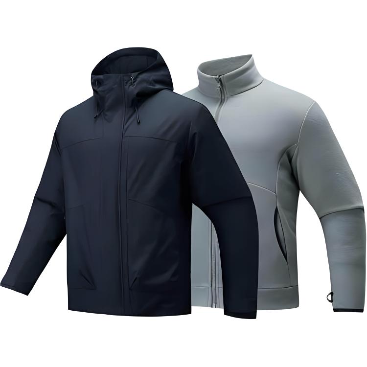 

Anta Outdoor Series Woven Water-Resistant Comfortable Jacket Men Jackets Basic-Black Calm-Gray 152446609-4 L