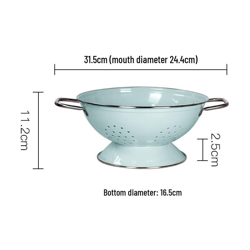 Nordic Style Dual Handle White Fruit Bowl/Basket - Rustproof