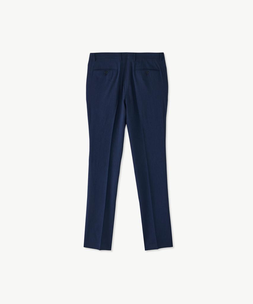 STCO Italy Fabio Linen & Wool Formal Pants_Navy (Classic Fit)_Sslwb94Csn