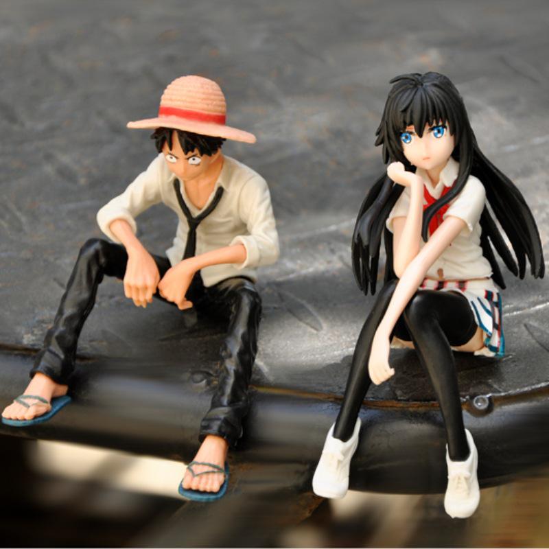 Anime Action Figure: One Piece Luffy & Yukino My Youth Romantic Comedy Car Ornament Doll Model