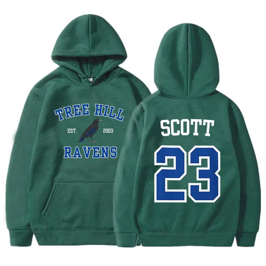 Women Hoodies TREE HILL RAVENS Scott23 Graphic Sweatshirts with Pocket Keith Scott Body Shop Pullovers Sudaderas Para Mujer Male