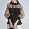 ZANZEA Women Hooded Collar Casual Long Sleeve Patchwork Hoodies Blouse