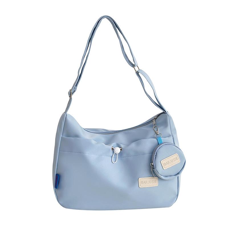 

Нишевая универсальная женская наплечная сумка-мессенджер большой вместимости студенческая простая однотонная спортивно-повседневная сумка one size fits all синий