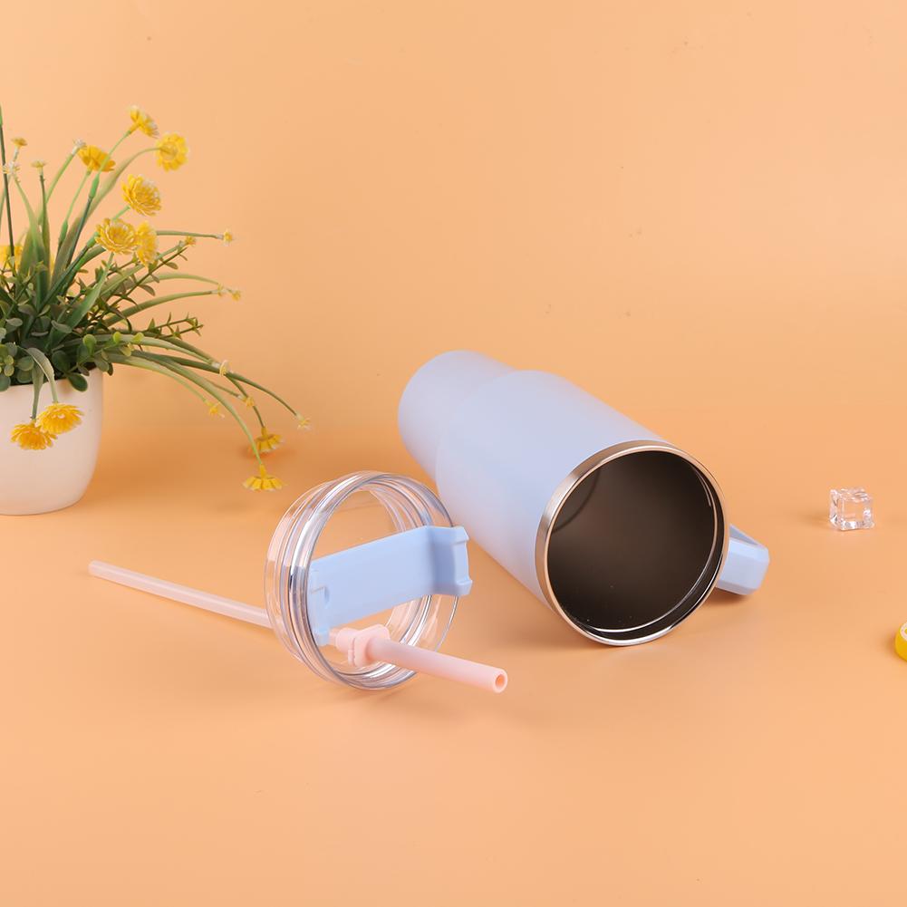 2Pcs Replacement Straw with Silicone Straw Covers Reusable Straws Drinking Straws for Stanley 30/40oz Accessories