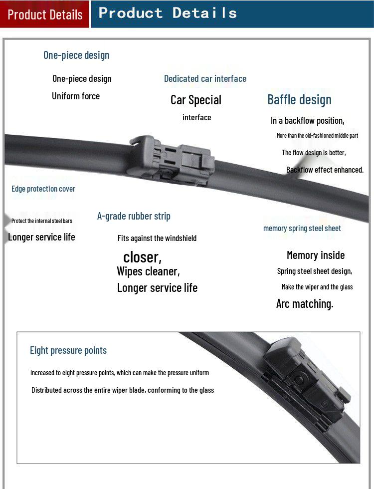 Frameless Wiper Blades for Geely Binrui (2018-2022 Models)