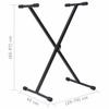 vidaXL Keyboard Stand & Stool Set, Black