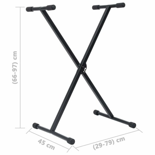 vidaXL Keyboard Stand & Stool Set, Black