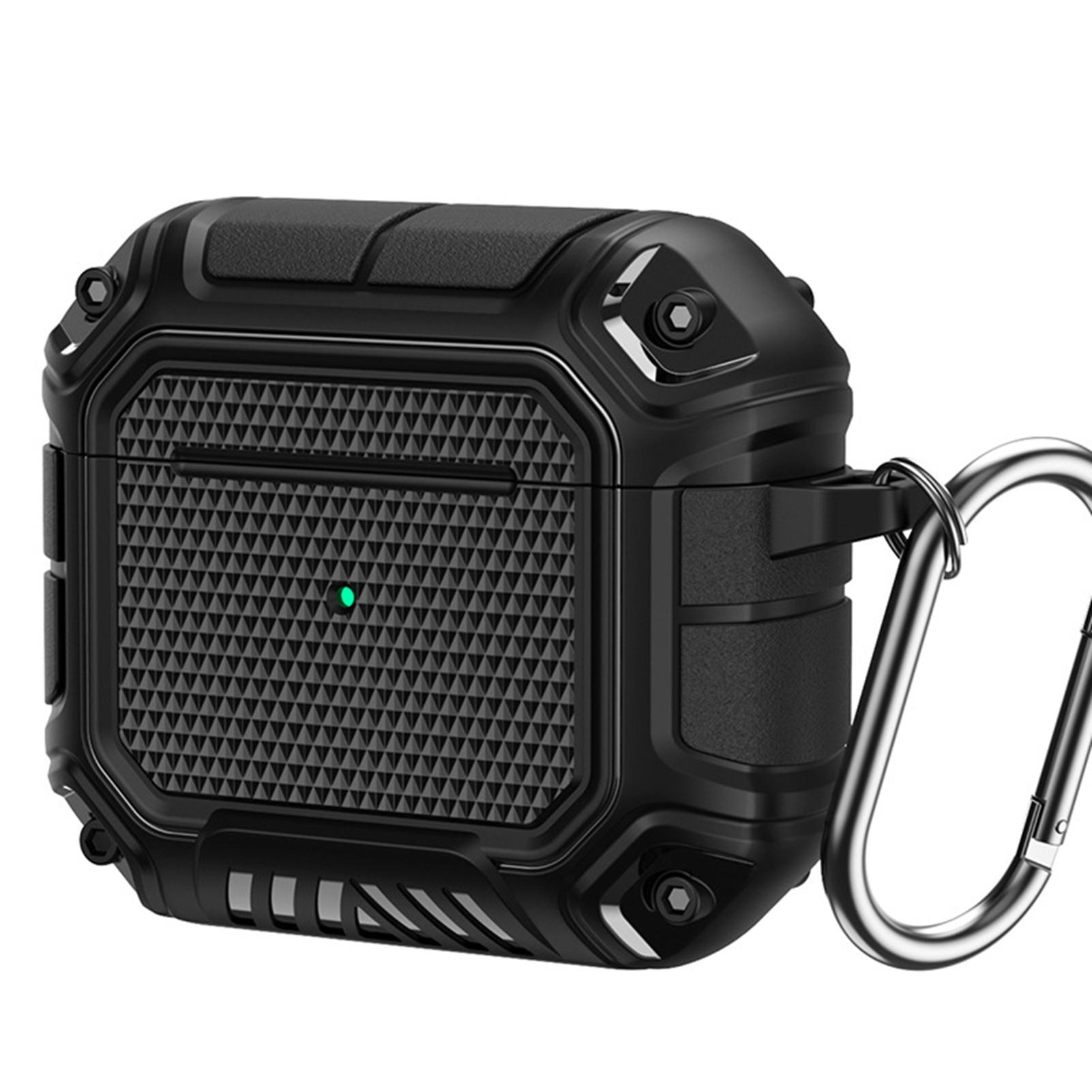 

Защитный чехол для наушников TPU Чехол Защита от потери с карабином для IOS Earbuds 3 Черный Черный чёрный