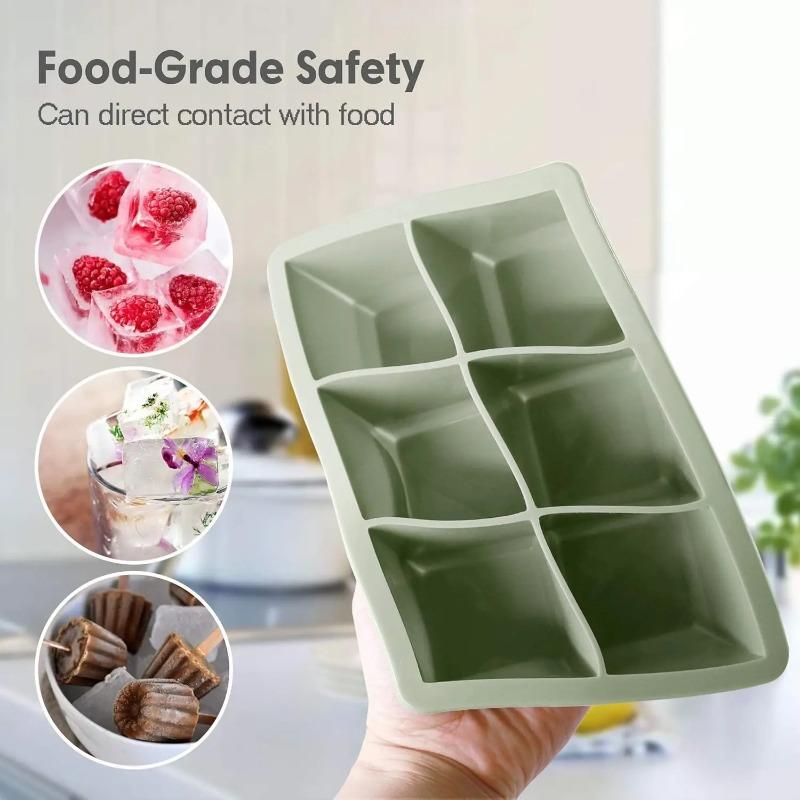 Ice Cube Tray Large Silicone Ice Cube Molds with Removable Lids Large Square Ice Cube Molds Easy Release Reusable BPA Fr