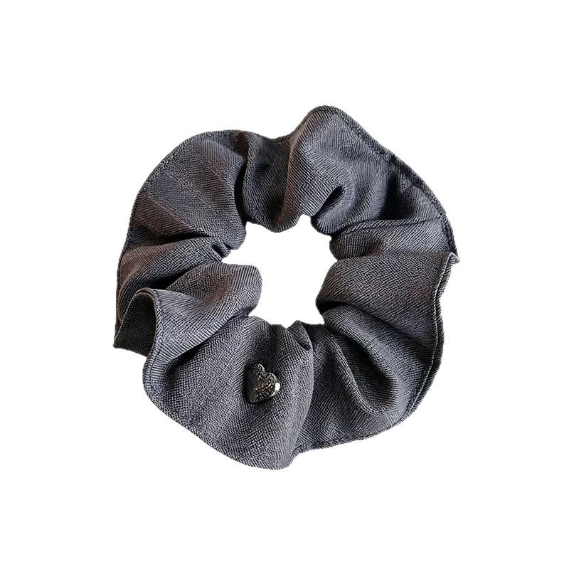 Korean Stripe Heart Scarf Scrunchie: High-End Oversized Hair Tie for Women