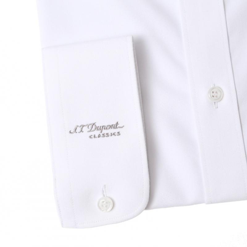 S.T. Dupont Slim Fit Stretch Long Sleeve White Shirt Se5fm22ls921swh