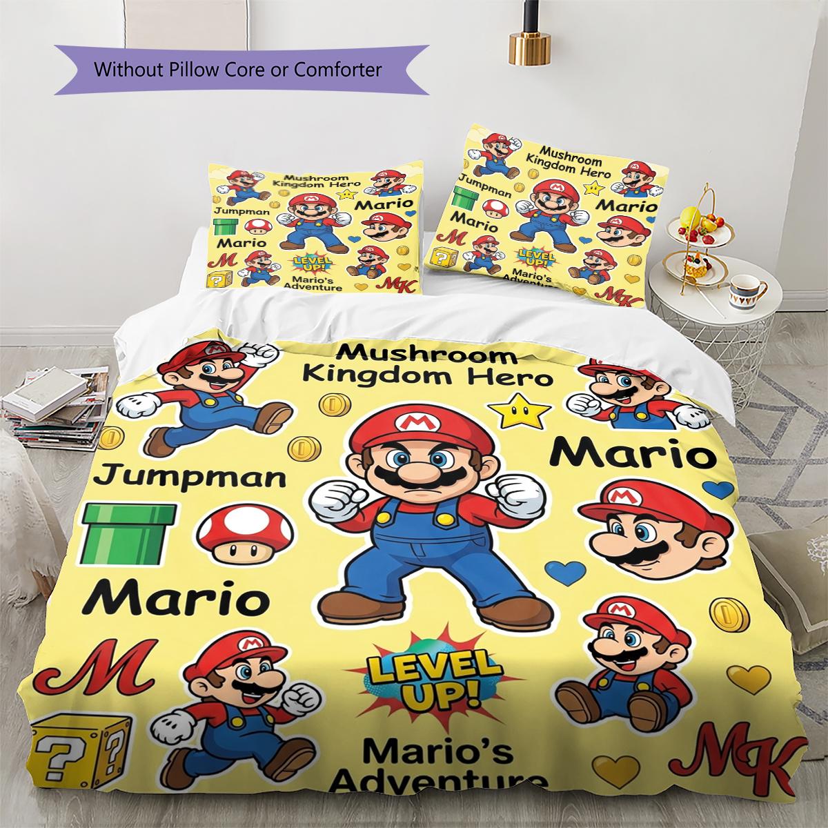 Super Mario Poster Duvet Cover Soft Comfortable, Children Bedding Gift, Various Sizes Available -HE138 135x200cm