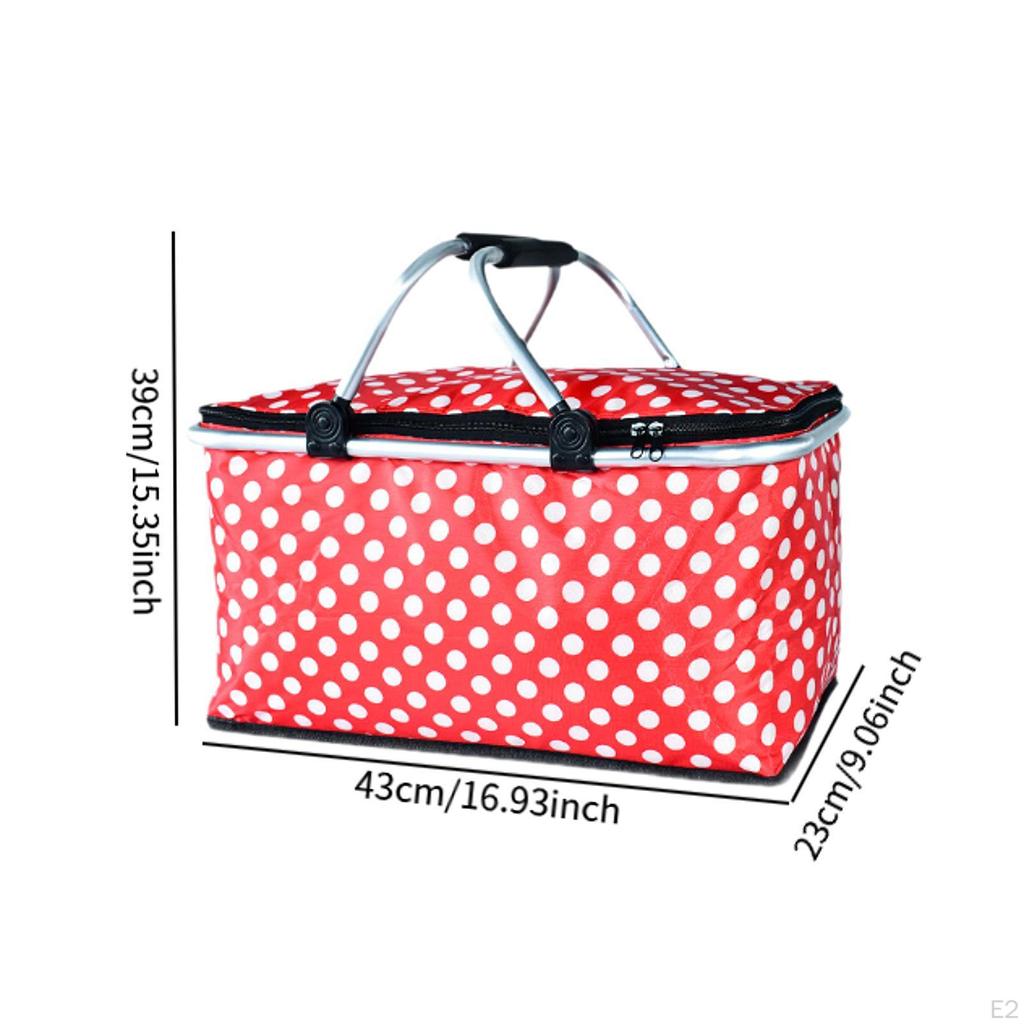 Kühltasche mit auslaufsicherem Innenfutter, isolierter Picknickkorb, multifunktionaler Thermo-Kühl-Lunch