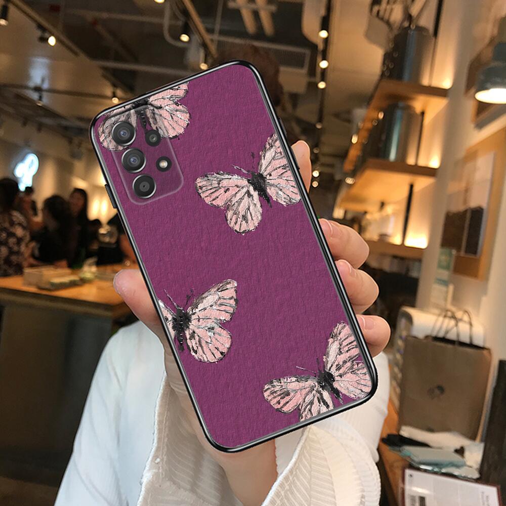 Beautiful Butterfly Pattern Phone Case Hull For Samsung Galaxy A70 A50 A51 A71 A52 A40 A30 A31 A90 A20E 5G A20s Black Shell Art