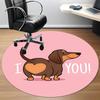 1PC Dachshund Love Office Round Area Rug, Indoor Mat Suitable ForOffice, Under Office Chairs Bedroom Living Room Home Decor, Room Deco F179