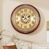 Solid Wood Light Luxury Retro Wall Clock, Living Room, Home, Fashionable Wall-mounted Decoration, Silent Clock, Diameter 32