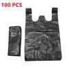 100PCS Black Thickened Plastic Vest Bags - Supermarket Shopping Bags for Takeaway Kitchen Garbage Storage Packing Storage Bag