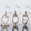 Moderne Der Denker Statue Sandfarbe Schreibtisch-Display-Ornamente Lese-Dekor
