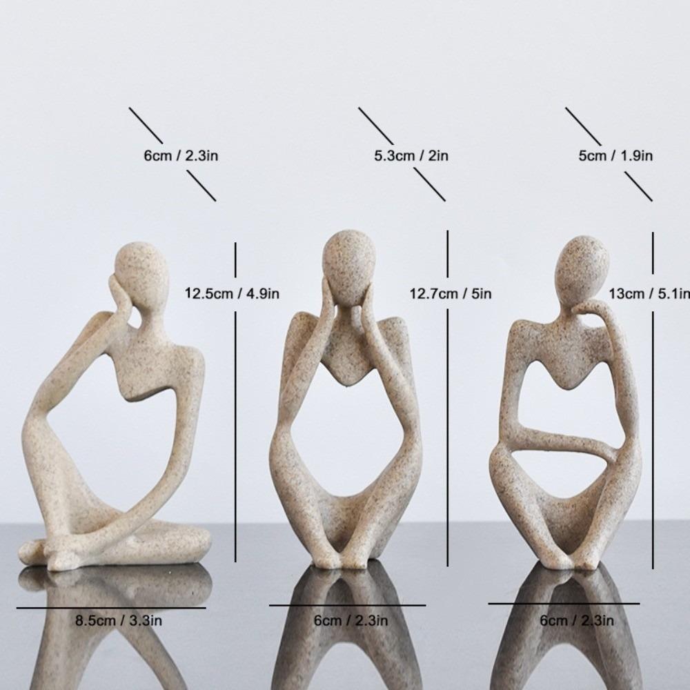 Moderne Der Denker Statue Sandfarbe Schreibtisch-Display-Ornamente Lese-Dekor