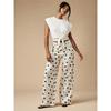 Fashionable Women's Polka Dot Loose Casual Mid-waist Denim Trousers