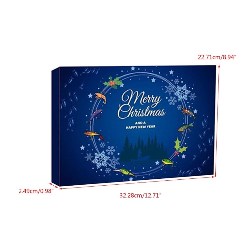 Fishing Tackle Advent Calendar Blind Box Fishing Lures Set Tackle Box with Fishing Accessories for Fishing Enthusiasts