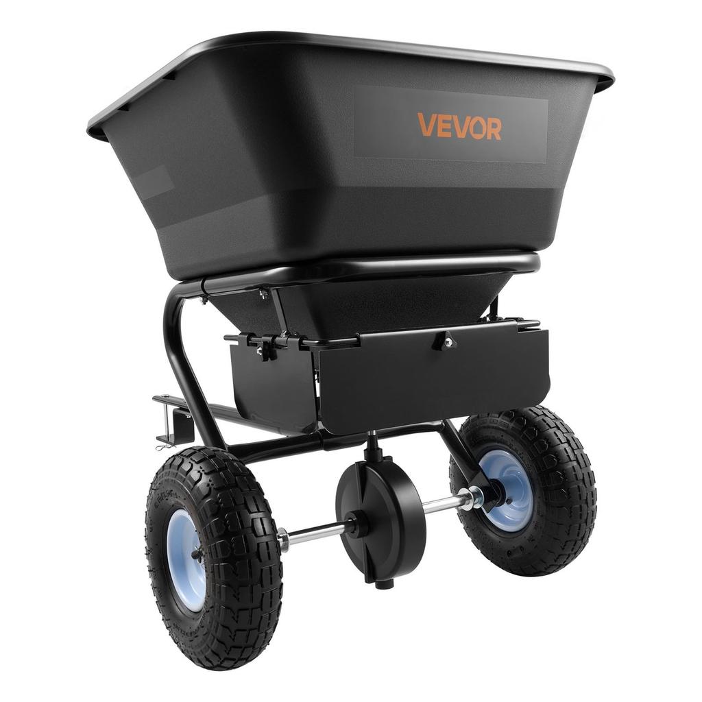 Tow Behind Lawn Spreader, 3m Spreading Width, Garden & Lawn Spreader with Universal Hitch, 38.6kg Capacity & 10 in All-Terrain Tires, Seed Fertilizer