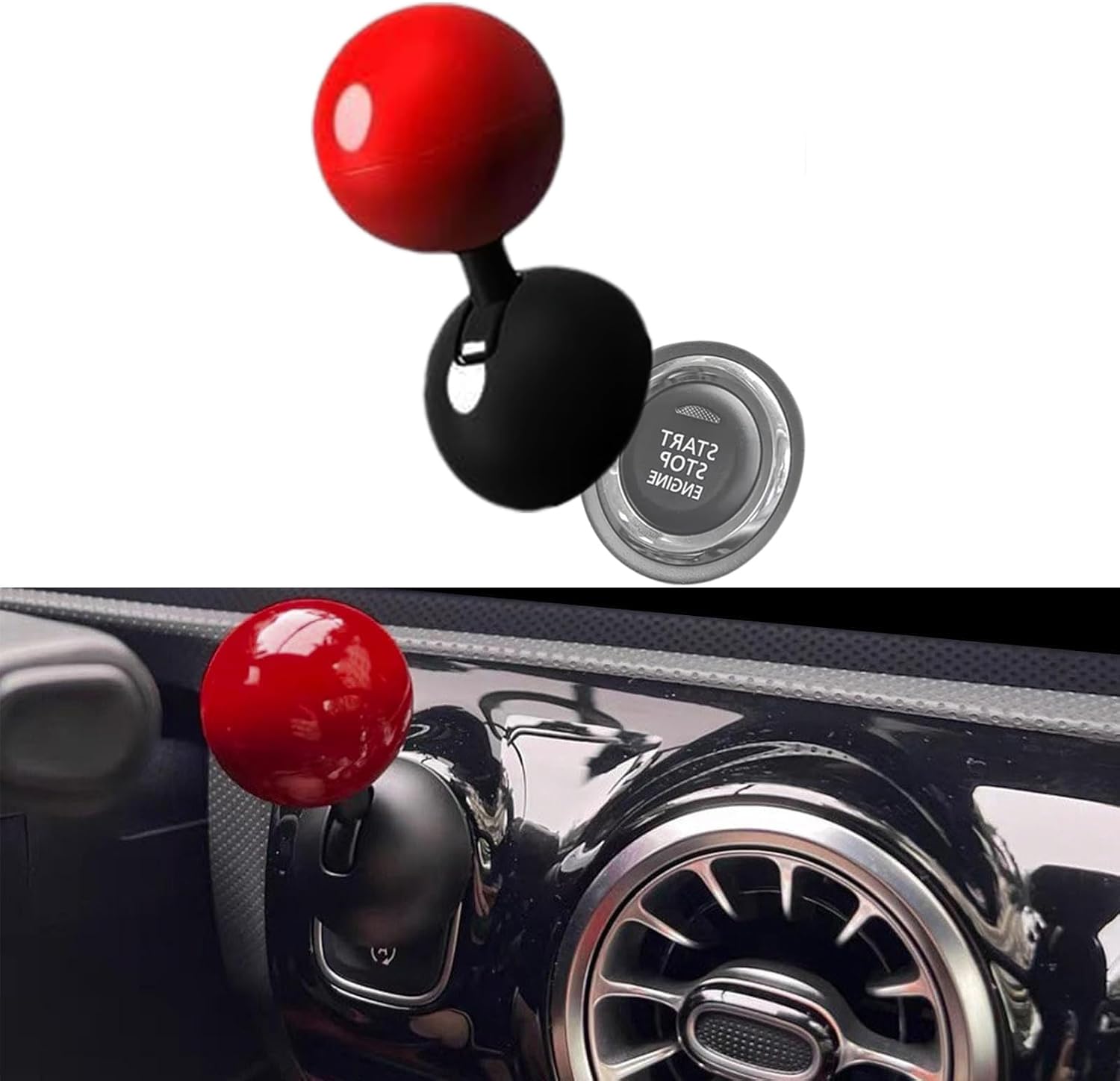 

Рычаг запуска двигателя автомобиля Кнопка запуска двигателя Цельнометаллическая конструкция Легкая установка Универсальный размер красный