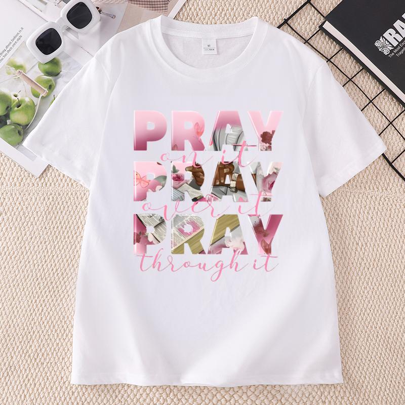 Pray Over It Print TShirt Unisex Casual Crew Neck Short Sleeve Tshirts Unisex And Unisex Casual Summer TShirts Streetwear