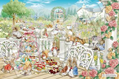 Epoch 1000 Piece Jigsaw Puzzle Peter Rabbit™ Afternoon Tea (50 X 75cm) 13-401s with Glue, Spatula, Score Ticket Included
