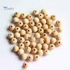 Puntos DIY 100Pcs Natural Wood Round Ball Spacer Beads Craft Jewelry Clothes Decor