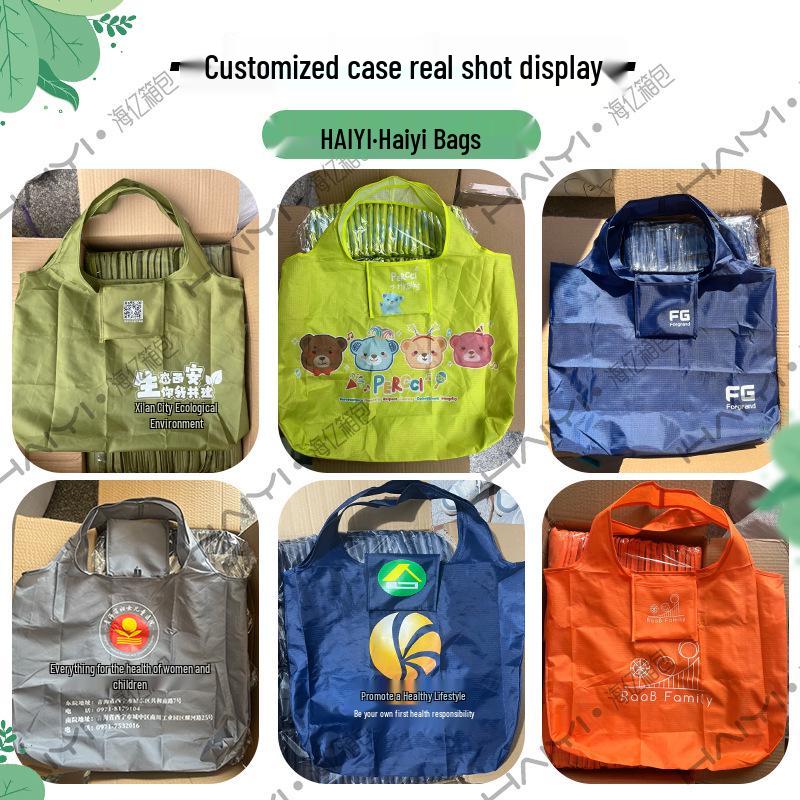 Large Capacity Foldable Waterproof Tote Bag - Solid Color Eco-friendly Oxford Cloth for Grocery Shopping