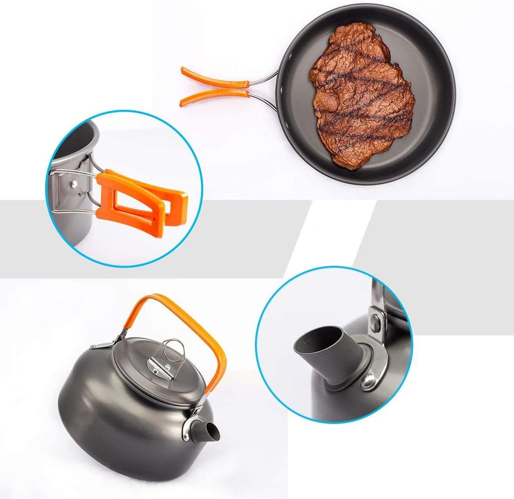 TRAVELER tourist set, kettle, pot, frying pan