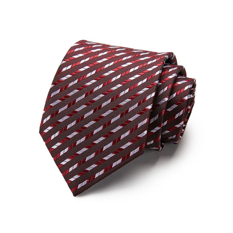 Men's 7.5cm Jacquard Polyester Striped Tie for Formal Business or Interviews