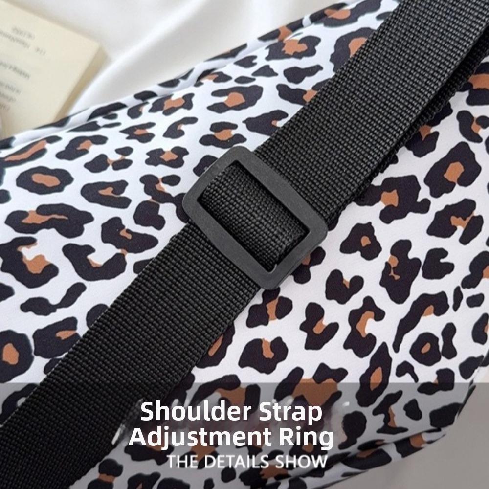 Zipper Closure Chest Bag Leopard Print Phone Storage Shoulder Bag Lightweight Design Casual Style Messenger Bag Outdoor Travel