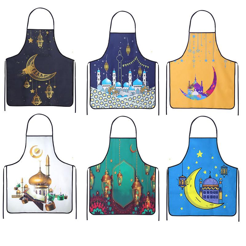 Ramadan Decorations Kitchen Hot Oven Mitts Apron Anti-Hot Microwave Gloves Pad Eid Mubarak Islamic Muslim Cooking Baking Tool