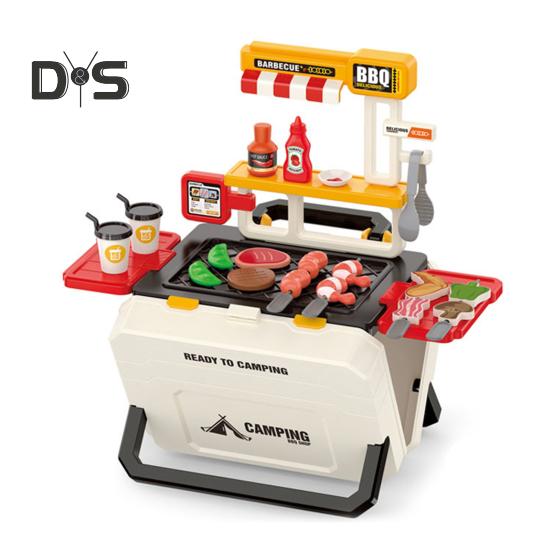 

Детский игровой набор для барбекю и гриля, ролевые игры, игрушки для игрушек с ингредиентами на шампурах, реалистичная тарелка для барбекю для мяса, овощей, морепродуктов, барбекю на открытом воздухе A