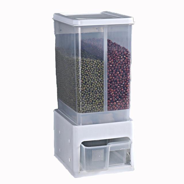 Nástěnný dávkovač cereálií Vodotěsná uzavřená nádoba na skladování potravin Nádoba na skladování rýže a obilí Kbelík na rýži Kuchyňský organizér