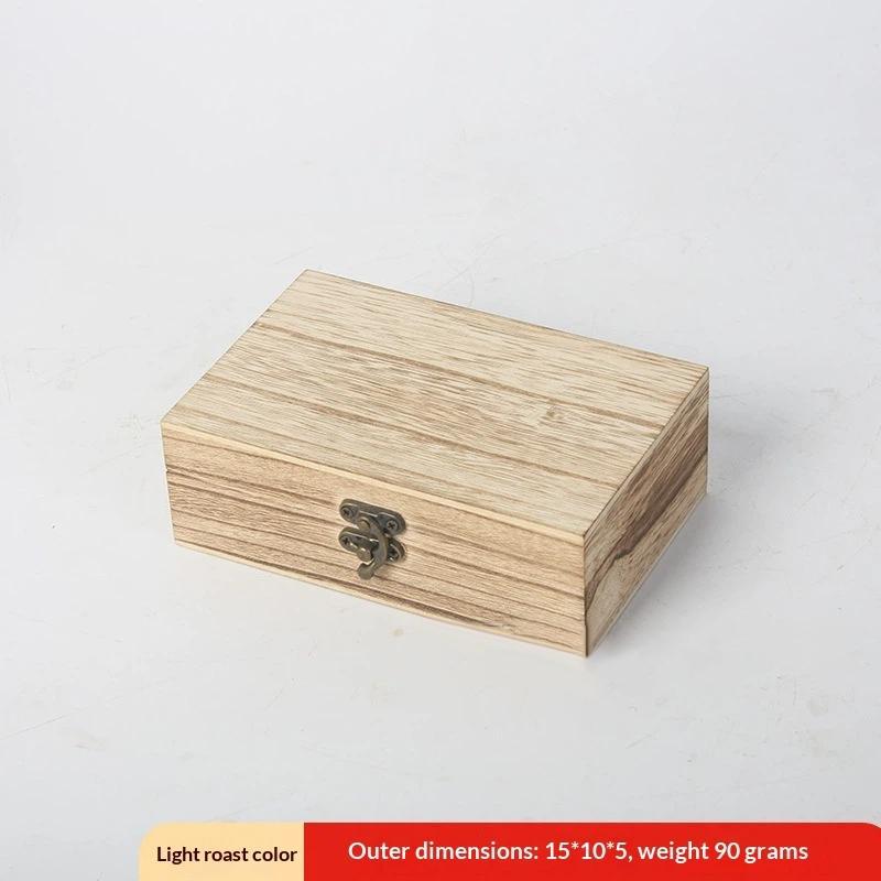 Antique Look Wooden Jewelry Box Rectangular Organizer for Vintage Rings Necklaces Gift Use