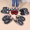Women Cotton Slippers  New Plush Fluffy Slippers Indoor Home Floor Non-slip Warm Thick Soled Lattice Slippers Chanclas Mujer