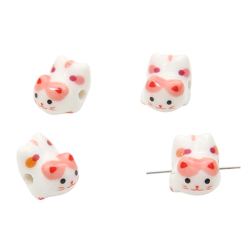 Ceramic Vertical Hole Hand-painted Beads Loose Spacer Charms for DIY Bracelet Necklace Jewelry Making Accessories